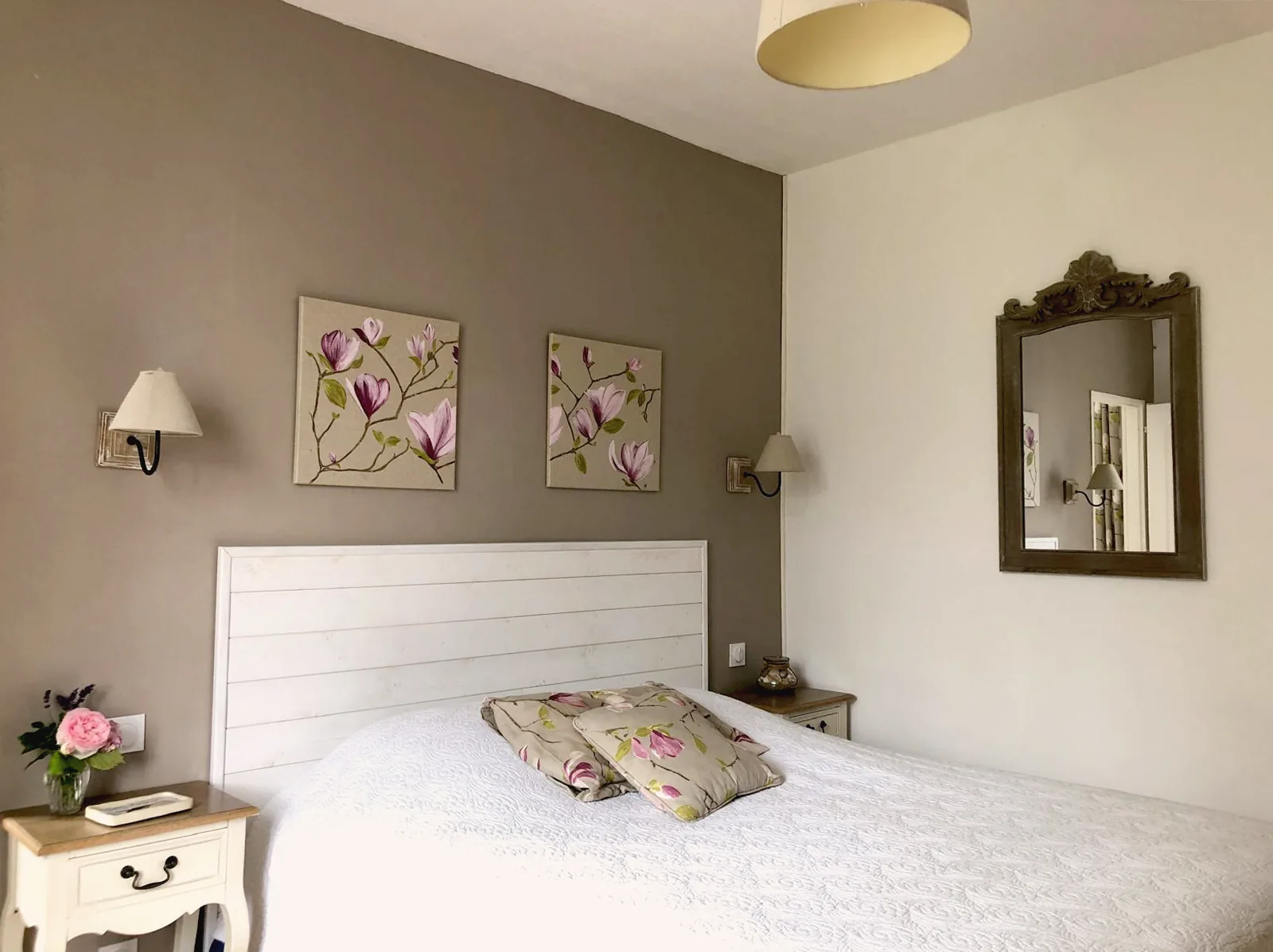 les champs rabats chambre rossignol lit double ambiance florale 01